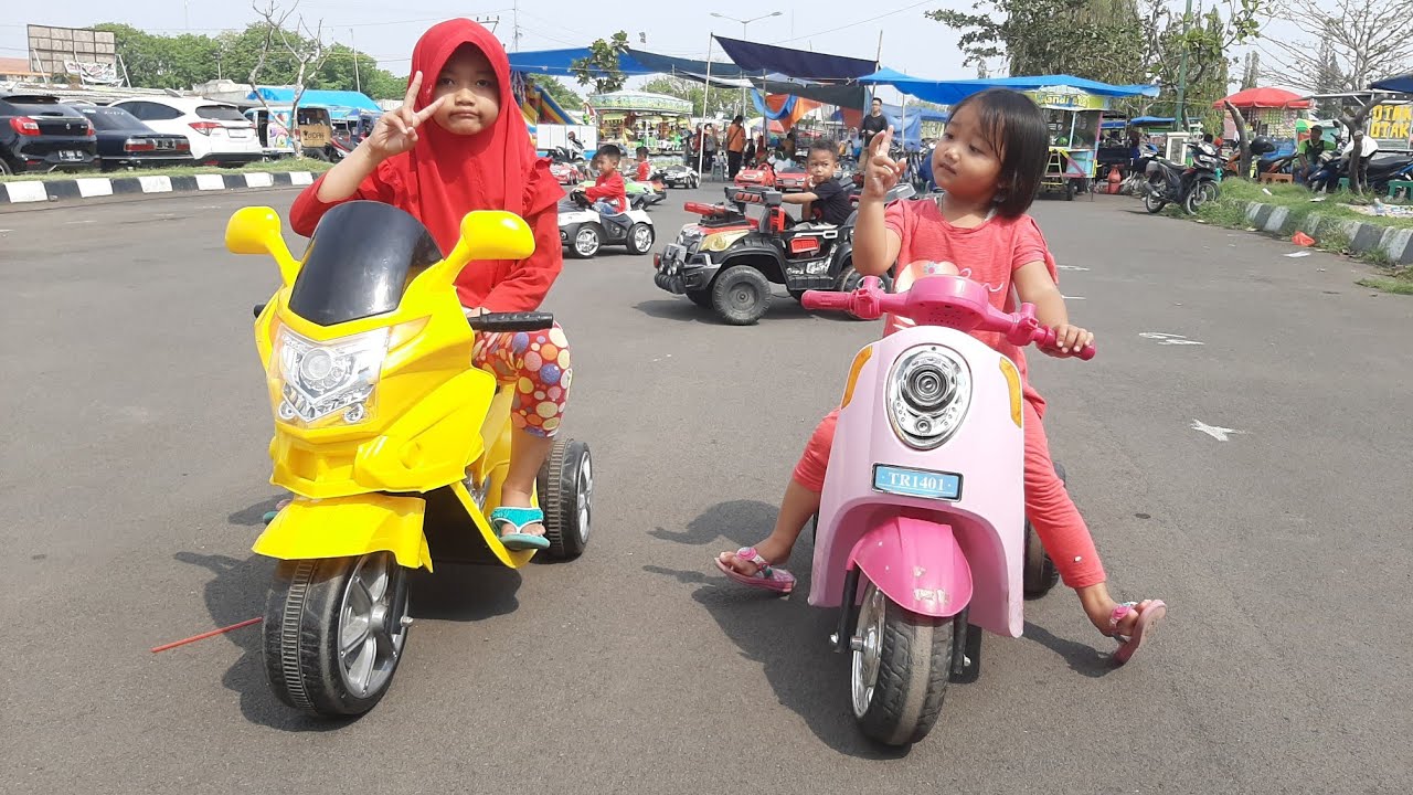 Mainan anak  motor  motoran aki  listrik  YouTube