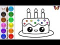 How To Draw Easy Birthday Cake For Kids ?