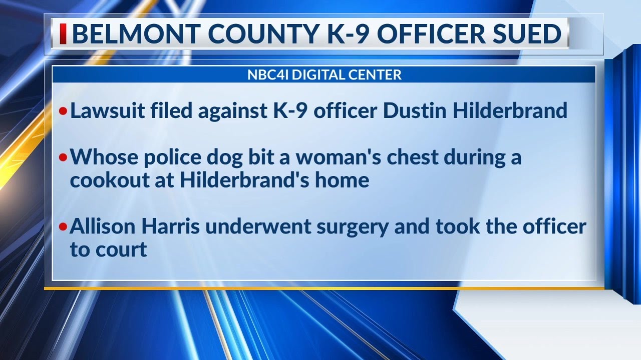 Belmont County K-9 officer sued after dog bites woman at backyard ...