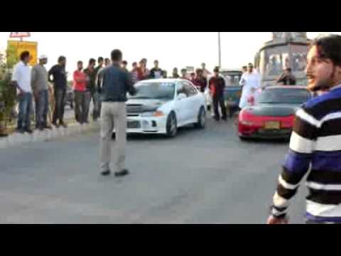 Car Racing Lahore Omair RX-7 on Slicks vs Hamid Evo
