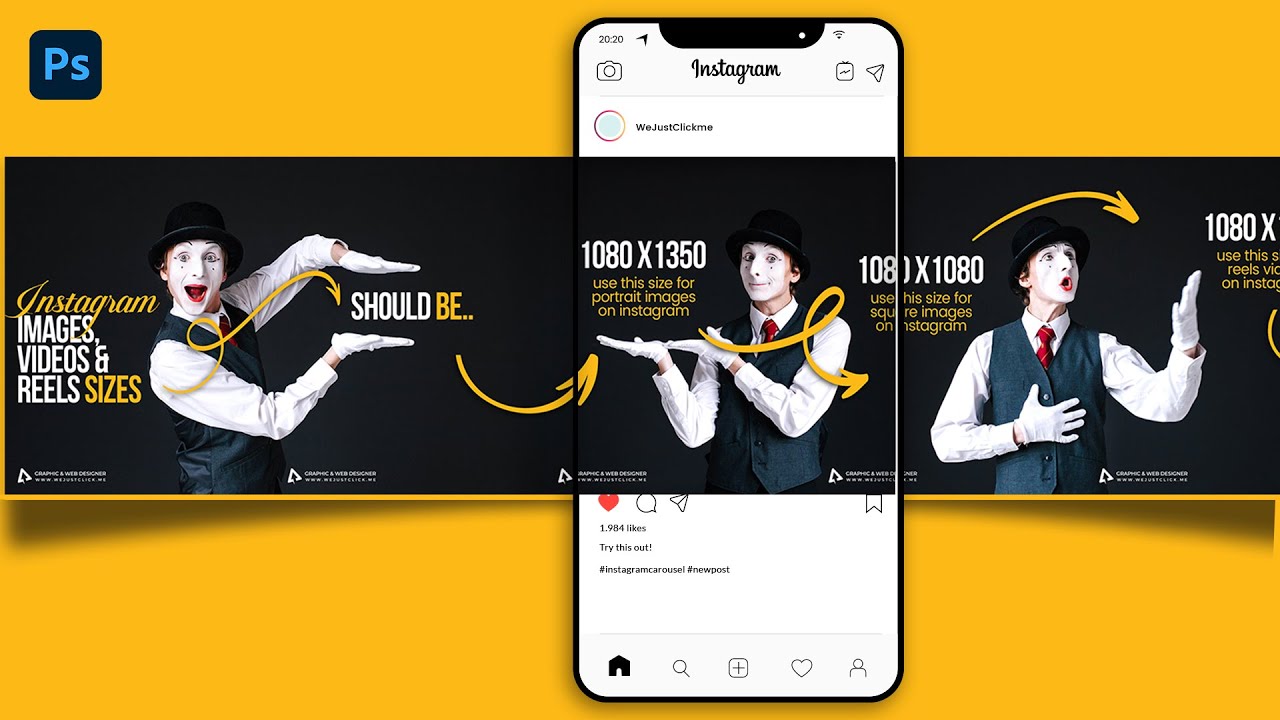 Instagram Carousel - Step By Step Photoshop Tutorial - Version 5 - Youtube
