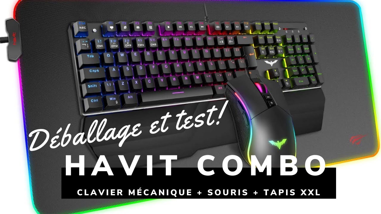 Combo clavier souris gamer - Havit hv-kb432l mécanique switch bleu - Rgb -  PC - Blanc – Amzi Group