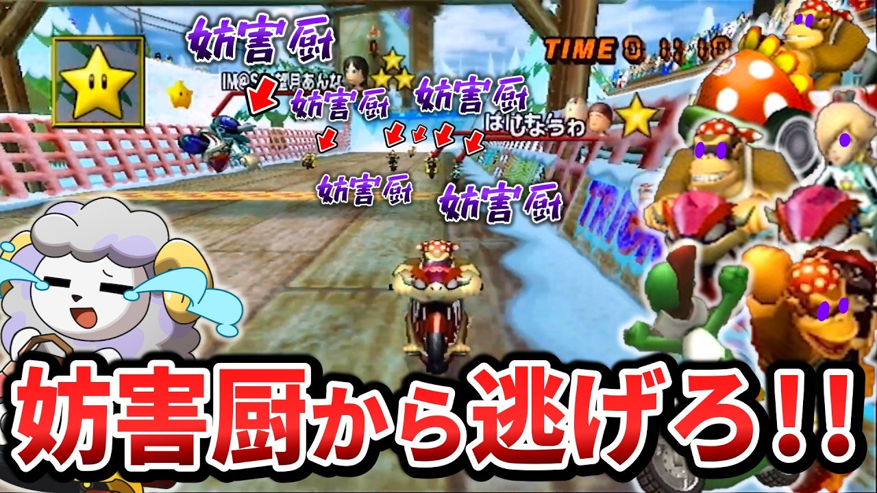 視聴者全員が妨害厨となったレースでゴールまでたどり着け!!【マリオカートWii】