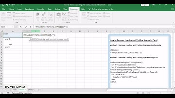 How to Remove Leading and Trailing Spaces in Excel