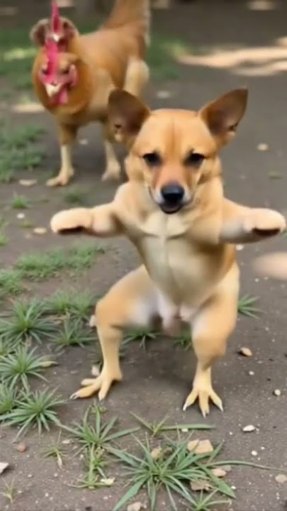 ayam berjoget joget berubah menjadi 🐶#funny #cat #shotrs #ayamberkokok