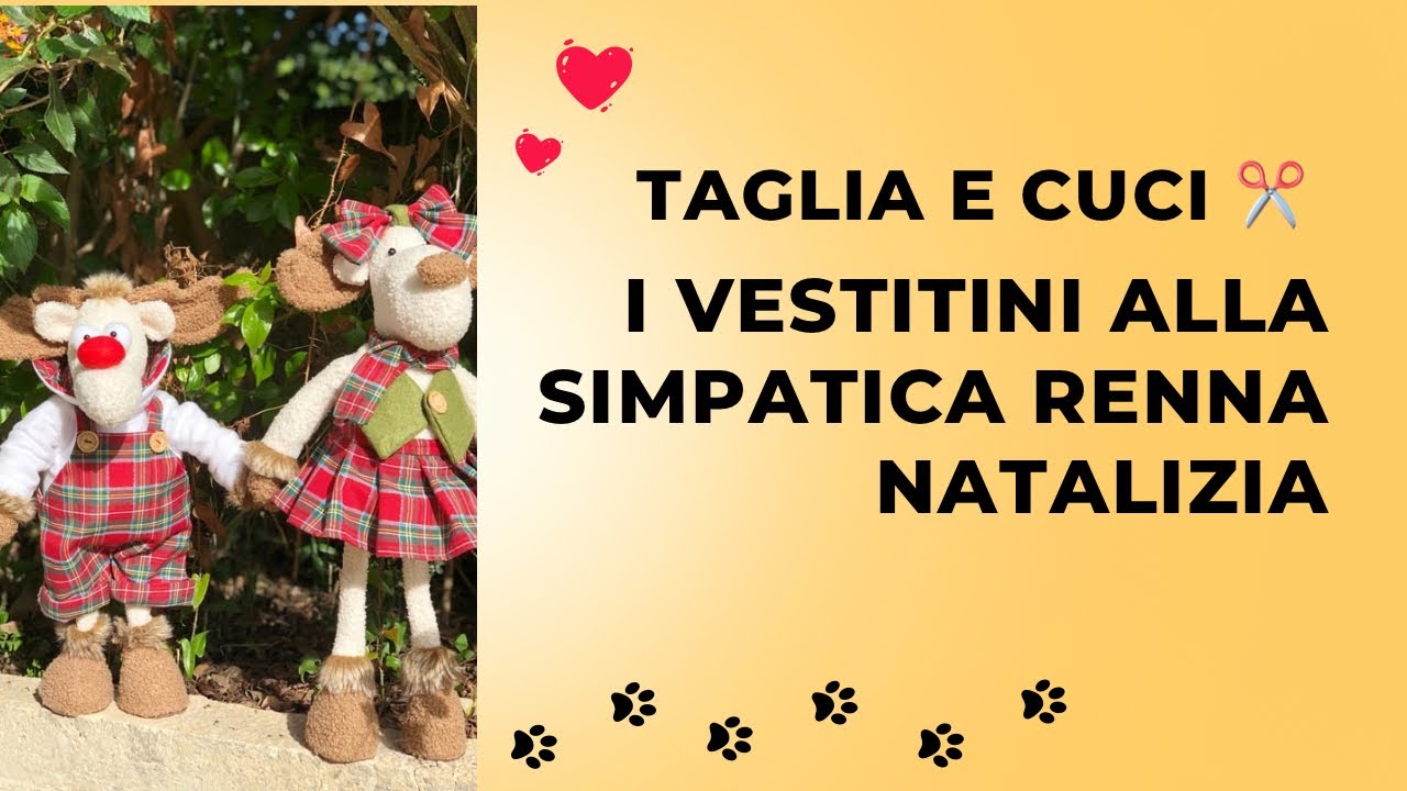 61 💝 ✂️🪡Cuci i vestitini alla tua simpatica renna NATALIZIA 🎄CARTAMODELLO GRATUITO