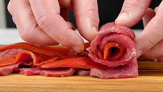 Букет для любителей мяса! Как красиво приготовить мясо в виде цветов
