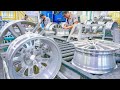 How alloy wheels are made in factories  amazing exciting factory production process