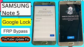 SAMSUNG Note 5 FRP Bypass 2022 YouTube update stuck on screen | Samsung Note 5 FRP Bypass U5 With PC