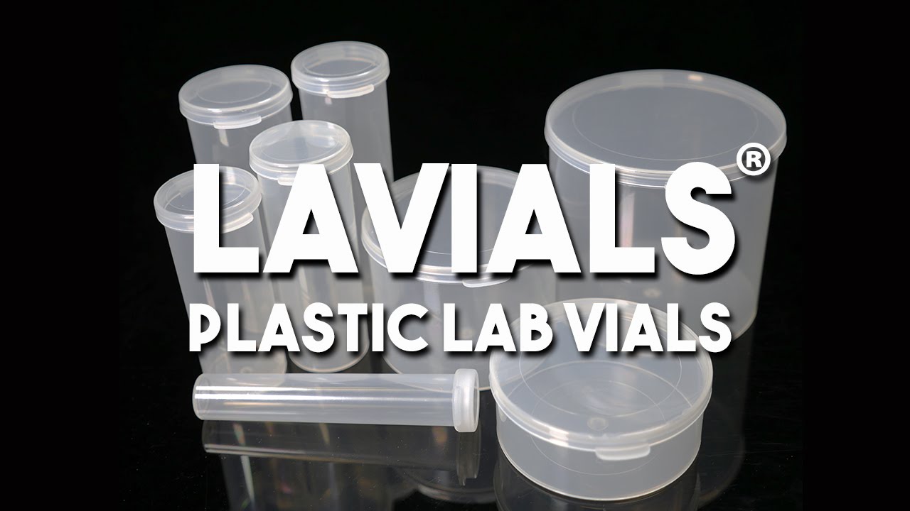 Lavials 5 oz Hinged Lid Plastic Lab Vial - LA Container VL40L