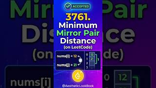 LeetCode 3761: Minimum Mirror Pair Distance | Telugu Explanation #shorts #leetcode #coding #dart