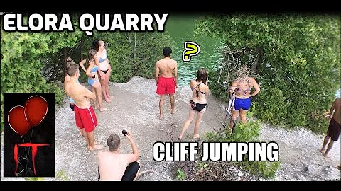 How high are the cliffs at Elora Quarry?