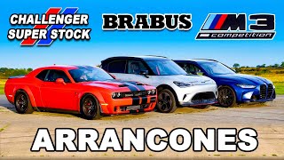 Dodge Super Stock de 800 hp vs BMW M3 vs BRABUS: ARRANCONES