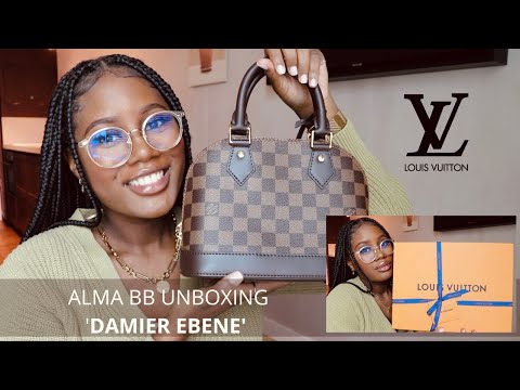 LOUIS VUITTON ALMBA BB DAMIER EBENE UNBOXING 2022  FIRST IMPRESSIONS,  QUALITY ISSUES & MOD SHOTS 