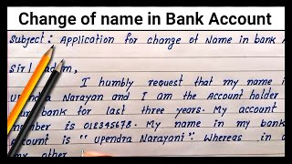 Application for change of name in Bank Account | How to write application for change name Account