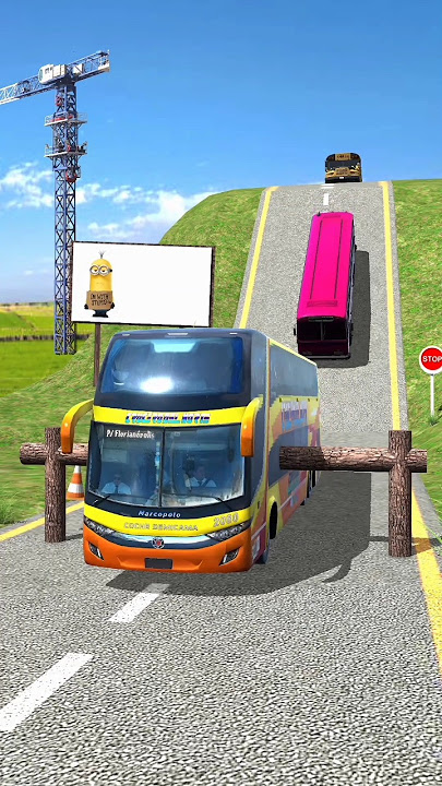 City Buses & Trucks Vs Log Trap #shorts #beamngdrive #trending #crash #bus #truck