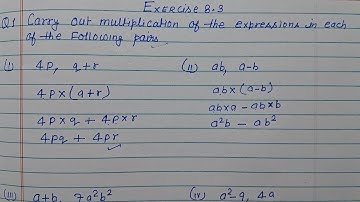 Class 8 - Exercise 8.3 - Q 1 | Carry out multiplication of the expression in each of the following