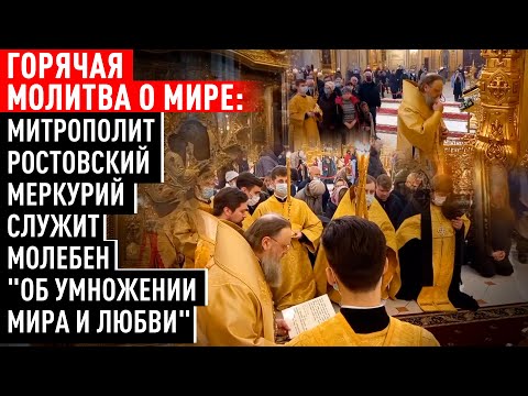 ГОРЯЧАЯ МОЛИТВА О МИРЕ: МИТРОПОЛИТ РОСТОВСКИЙ МЕРКУРИЙ СЛУЖИТ МОЛЕБЕН "ОБ УМНОЖЕНИИ МИРА И ЛЮБВИ"