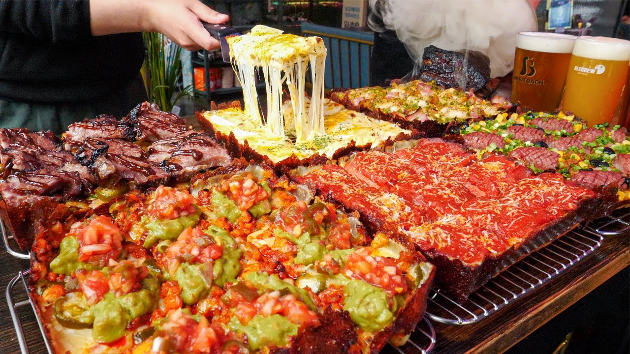 Квадратная пицца в детройтском стиле | говяжье ребро, пепперони, креветки - Корейская уличная еда