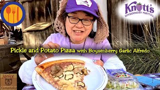 2024 Knott's Boysenberry Festival: Pickle and Potato Pizza with Boysenberry Garlic Alfredo