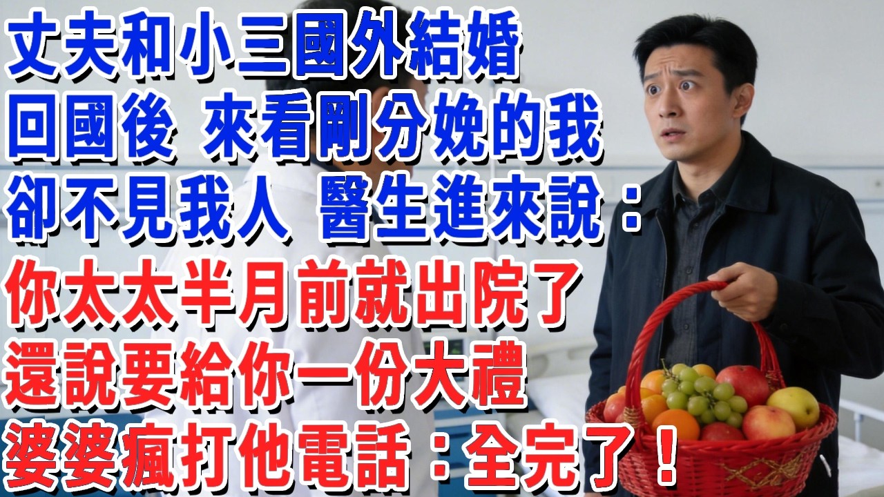 丈夫和小三國外結婚，回國後 來看剛分娩的我，卻不見我人 醫生進來說：你太太半月前就出院了，還說要給你一份大禮，婆婆瘋打他電話：全完了！#小娟講故事 #情感故事 #老年生活