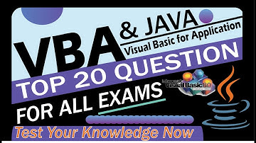 Top 20 VBA & Java mix McQ || Question With Answers 2023 | Computer Science Mcq |#exammcq  #question