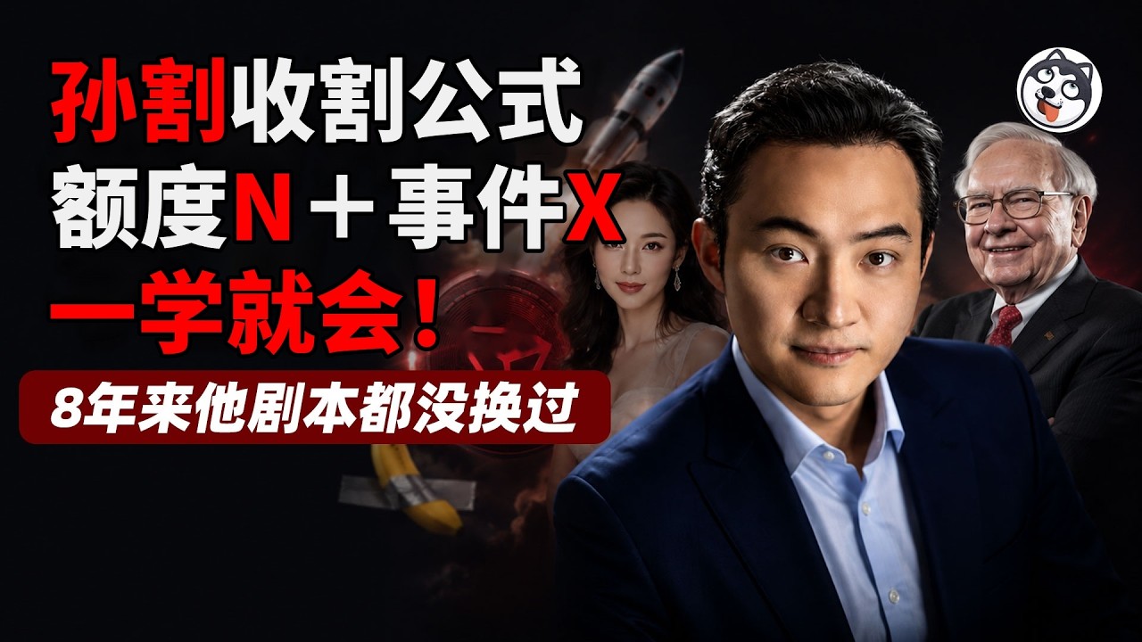 一个狠人：孫宇晨的瓜別白吃！八年劇本一字沒改，賣的不是幣是退出流動性，600萬香蕉5000萬戀愛同一模板，FTX上TRX溢價4000%，崩盤前鏈上永遠先撤錢，被川普家凍1億自己成了退出流動性