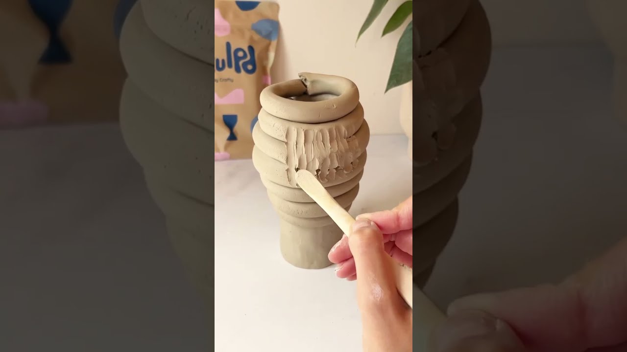 DIY Shell Vase Airdryclay Diy Clay Pottery