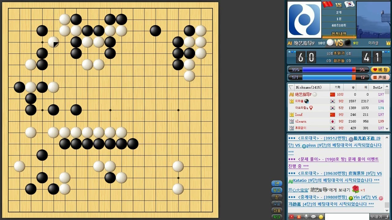 변상일 / 세계 최고수 인공지능 절예(绝艺指导)에게 2점 깔고 덤비는 프로들 / 승률90% 아무도 못이겨요.  그냥 보세요.  ㅎㅎ/ #바둑 #go #围棋