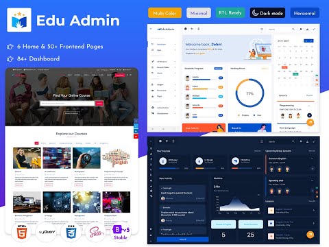 Education Dashboard Bootstrap Admin Web App with Bootstrap UI Kit – Eduadmin