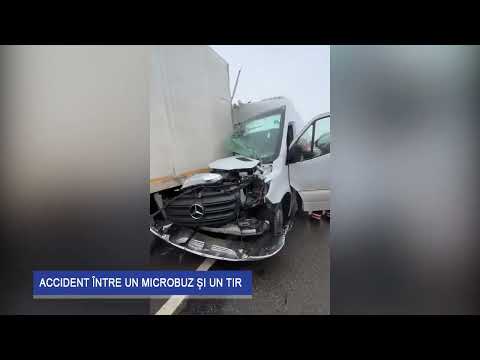 Accident rutier între un  tir și un microbuz