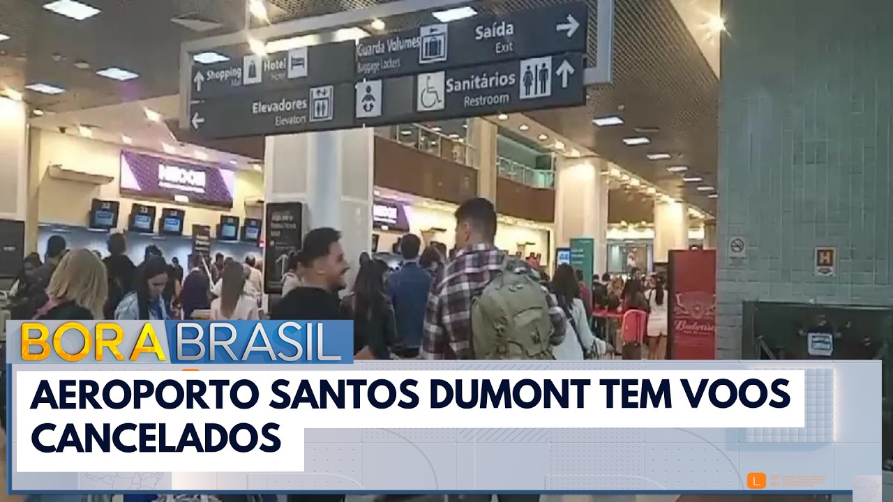Aeroporto Santos Dumont tem voos cancelados nesta sexta-feira (28) | Bora Brasil