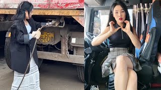 Beautiful Female Truck Driver Taotao Amazing Work Skill
