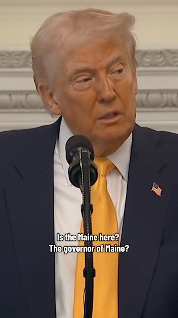 President Trump clashes with Maine Gov. Janet Mills at the White House #shorts