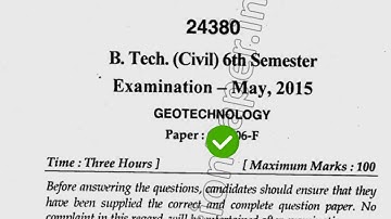 2015 Mdu BTech Civil 6th Sem Geo Technology Question Paper