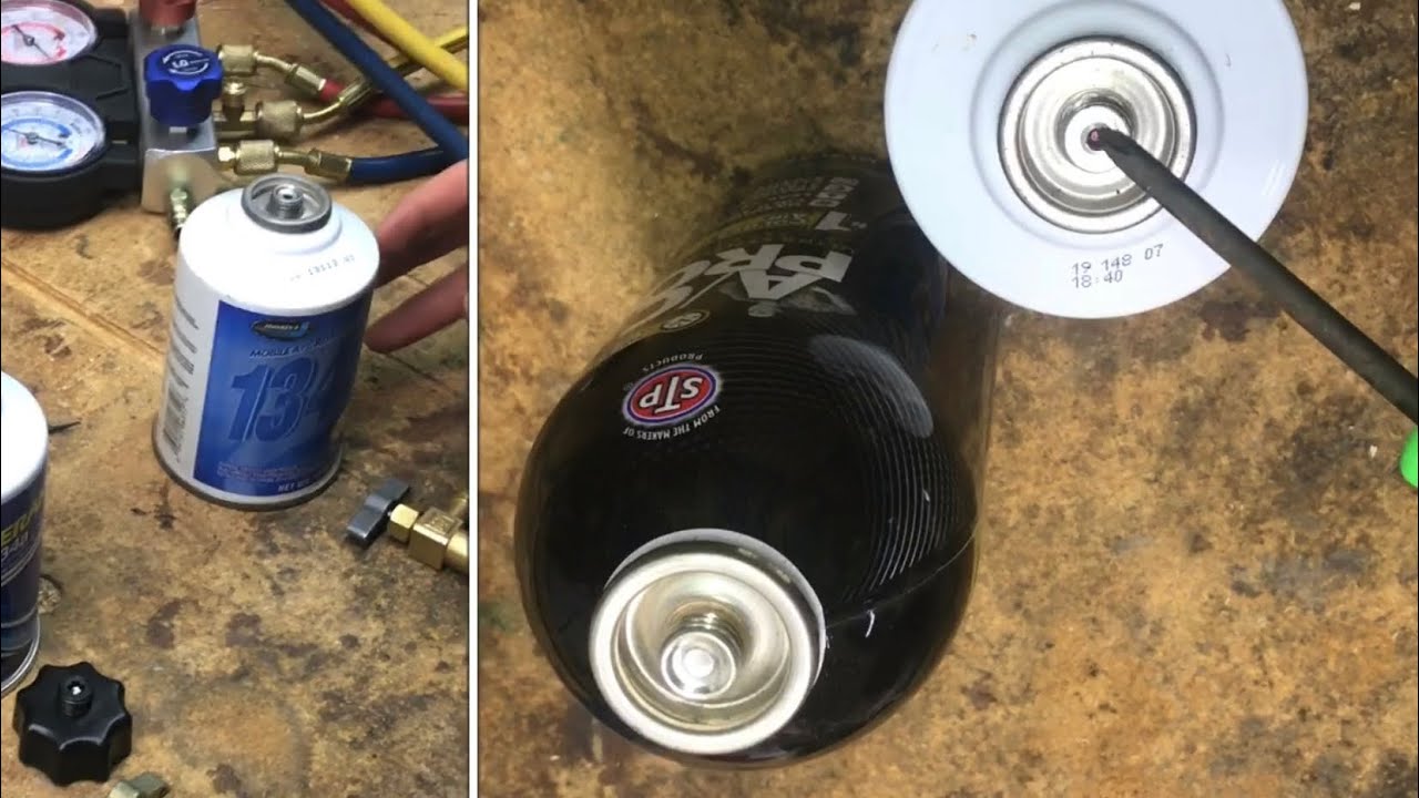 Understanding Old Vs New Refrigerant Cans R134A (Self Sealing Style)  (Puncture Style) Tap