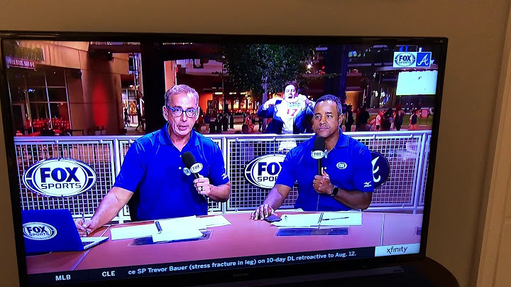 Atlanta Braves security guard trips and falls in post game interview