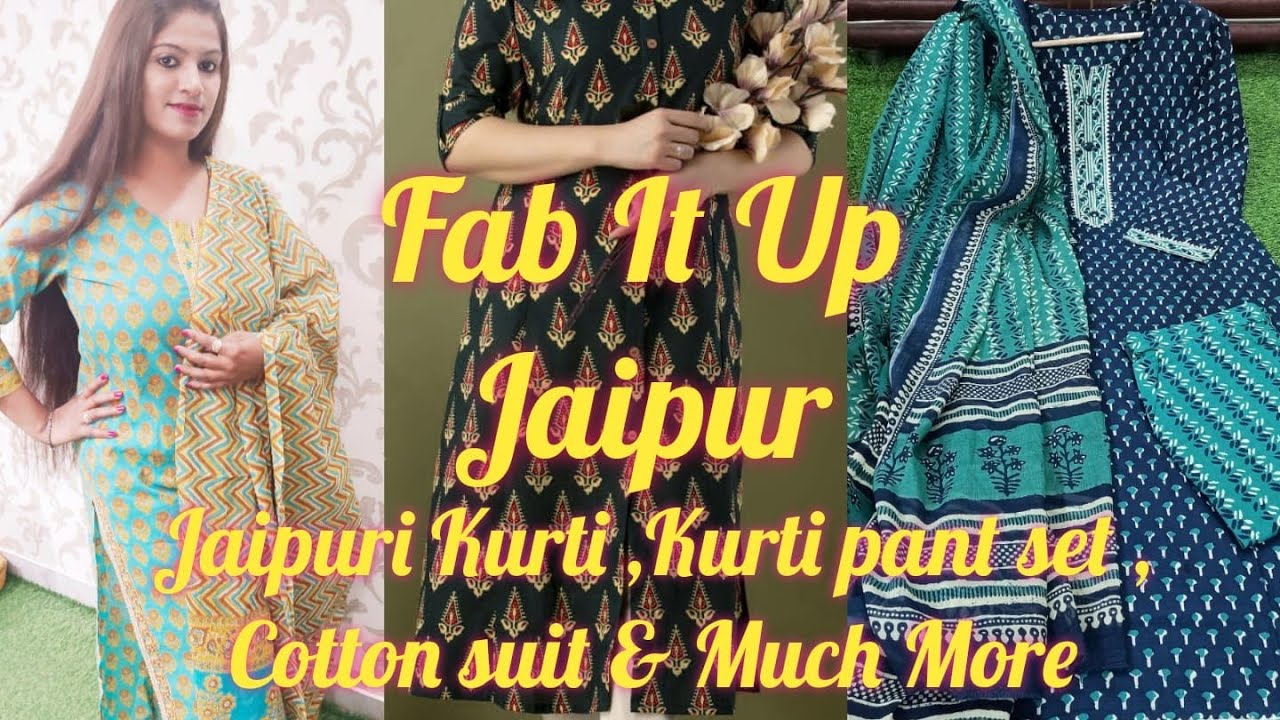 Jaipur Kurti Women Blue & Green Printed Straight Kurta - Absolutely Desi