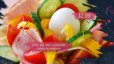 Create an animated menu slideshow for restaurant advertising
