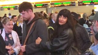 Jameela Jamil And James Blake Share Sweet Moments And PDA At LAX