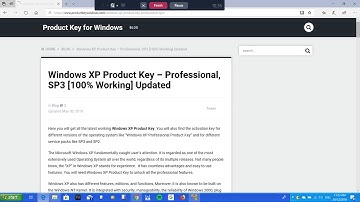 Installing the Correction Product Key for Windows XP from VMware in software SP3