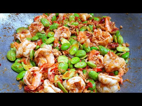 กับข้าวกับปลาโอ 751 สะตอผัดกะปิกุ้งสดหมูสับ ได้แรงอก Stir-Fried Bitter Bean with Shrimp Paste