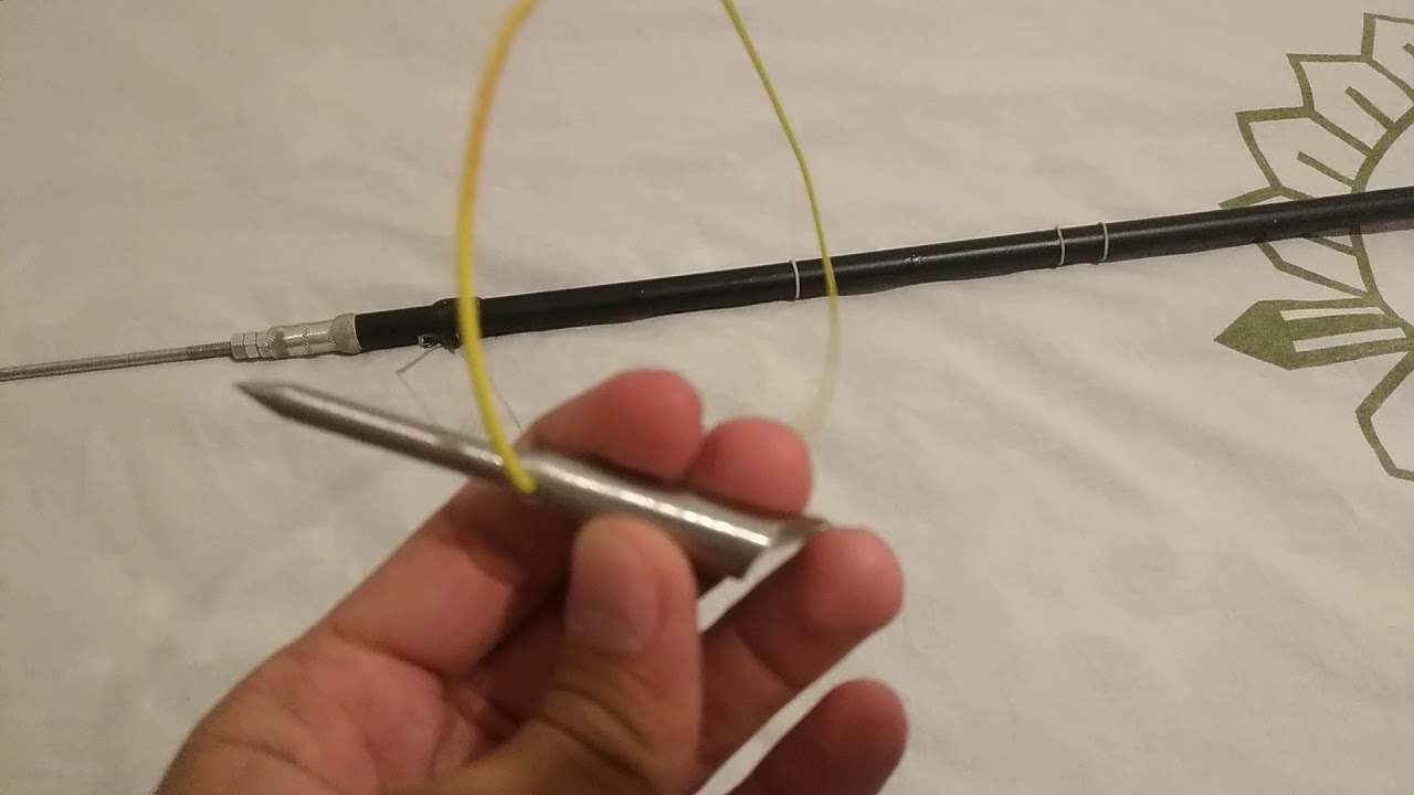 Homemade aluminum pole spear with slip tip system 