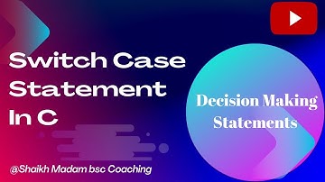 Switch Case Statement In C Programming || Example || Hindi