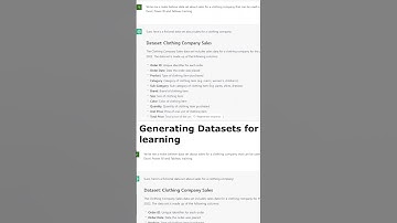 ChatGPT to Create Learning Datasets to use in learning Excel Increase Productivity