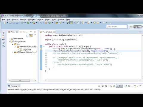 Dialog boxes showMessageDialog