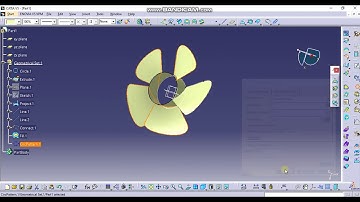 drawing a FAN in CATİA V5 tutorial, CATIA V5 surface / FAN çizimi CATİA katı ve yüzey modelleme