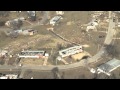 Aerial footage of damage from ef3 tornado