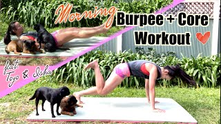 MORNING WAKE UP - 50 Burpees &amp; Lower Abs // Lets Workout!