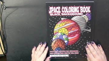 Flip & Review Space Black Background by Color Questopia (Adult Coloring)
